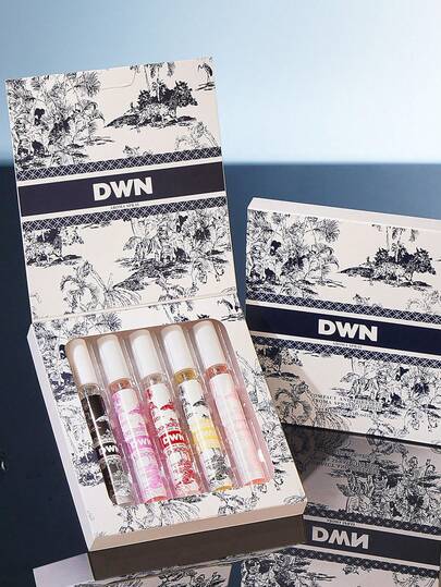 5pcs/Set 10ml Luxury Fragrance Mist Gift Set, Limited Edition Branded Fragrance, Indoor & Outdoor Air Freshener, Multi-Layer Branded Fragrance, Long-Lasting & Natural Fresh Scent