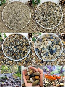 天然河卵石，1/4英寸水族箱砾石，小石子，适用于植物、鱼缸、花园、花盆、花瓶填充物、室内喷泉、景观美化等，也可用作装饰鹅卵石。 - 彩色 - 查看 2