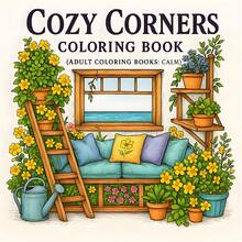 GDTME 1本舒适角涂色书，图案大胆简洁，色彩鲜艳清晰，展现无忧无虑的女孩生活，可使用马克笔涂色，适合成人和青少年，可在办公室放松、在学校玩耍，是生日礼物、返校礼物、圣诞礼物、美术用品的理想之选。24页单面印刷，2026页，7.9英寸 x 7.9英寸。 - 舒適的角落 - 查看 17