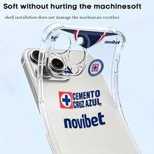 Funda para teléfono Cruz Azul Team Spirit. Compatible con teléfonos ,  17,  16 Pro Max,  15 Pro Max,  13 y  12. Fabricada en TPU para una protección eficaz contra golpes y caídas. Un regalo ideal para familiares, amigos, seres queridos, parejas y para Navidad. - transparente - Ver 5