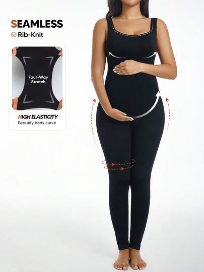 Maternity Solid Color High Elasticity Expandable Belly Full Length Pants