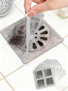 1pc Self-Adhesive Mesh Hair Catcher Drain Cover, Prevents Clogging In Shower, Bathtub, Kitchen Sink, Fits Most Drains Kitchen Items Kitchen Accessories Kitchen Tools
