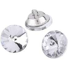 50 Uds. Botones de Cristal de Diamantes de Imitación de 20mm y 25mm, Botones Transparentes, Botones de Tapicería con Lazo para Coser, sofá, Cama, Cabecero, Artesanía DIY ()(20 mm) - Multicolor - Ver 7