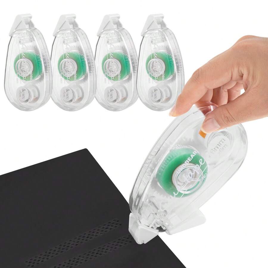 1pc/4pcs Double-Sided Adhesive Tape, DIY Scrapbooking Craft Supplies, School Stationery Roller Tape - Multicolor - View 1