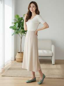 WHDXY 1 双女士方头一脚蹬平底鞋，新款设计金属扣乐福鞋，休闲时尚宴会高端优质绒面平底鞋，适合夏季