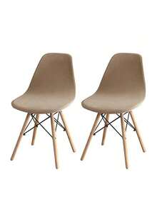 1件 2件 纯色银狐绒 天鹅绒 椅套 弹力贝壳椅套 北欧化妆凳 耐磨耐脏防猫爪 家居用品 纯色 靠背椅 坐垫套 适用于酒店家居餐厅