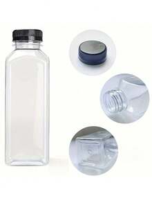 1pc/4pcs/10pcs -120ML/ 250ML/450ML-Leak-Proof Clear Plastic Juice Bottles - Perfect For Smoothies,Milk & Homemade Beverages - Juicing Containers,Meeting Daily Drinking Needs And Suitable For Various Scenarios.