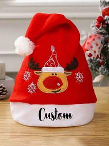 Personalized Santa Holiday Hat Adult, Pink Neutral Style Thickness Velvet Warm And Comfortable New Year's Holiday Party, Red Plush Edge Christmas Hat For Adults, Non-Woven Fabric Hat, Santa Hat Holiday For Adults Unisex Velvet Comfort Extra Thicken Fur Xmas Hat For New Year Festive Party, Xmas Holiday Hat For Adults, Touch Soft And Comfortable Velvet Thickened Santa Hats For Christmas New Year Holiday Party Supplies,Christmas Gift Supplies