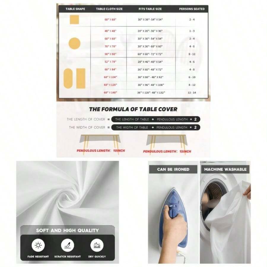 Kitchen Tablecloth - 152.4 X 152.4 cm (Square) + Gray - View 1