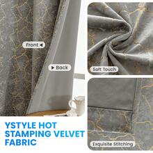 YSTYLE Lot de 2 rideaux en velours, rideaux opaques en velours pour chambre à coucher et salon avec œillets, magnifiques rideaux doux Velvet Curtains, rideaux occultants en velours opaques - Camel - Voir 5