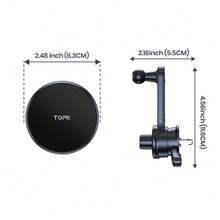 TOPK Magnetic Car Mount, Magnetic Phone Holder For Car With Powerful Magnetism, Upgraded Metal Hook Vent Clip, Single-Hand Operation, Compatible With IPhone 15 14 13 12 Pro Max Plus. - B - View 10
