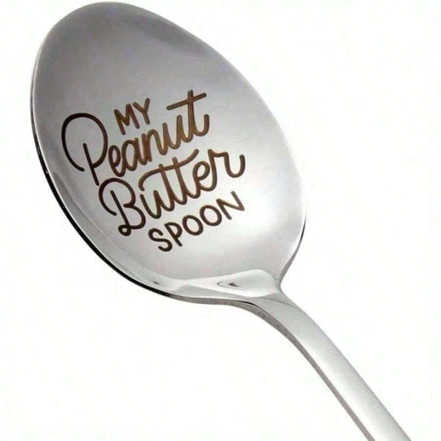 Stainless Steel Engraving Spoon For Peanut Butter, Coffee, & More – Ideal Kitchen Accessory Gift - 銀色 - 查看 1