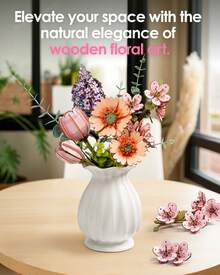 Robotime Rowood 3D Puzzles Wooden Flower  DIY Model Building Kit To Build For Adults Artifical Bouquet Botanical Collection Craft Brain Teaser Puzzle Creative Gift Home Decor(Sakura) - 櫻花 - 查看 4