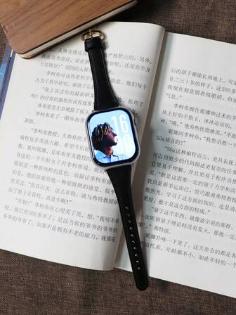 Correa de cuero suave, adecuada para otoño/invierno, correa de reloj inteligente con hebilla elegante