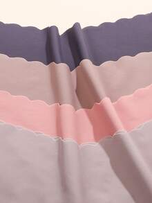 8条/包 - 纯色和豹纹波浪边设计性感无痕光滑透气女士内裤 - 彩色 - 查看 5