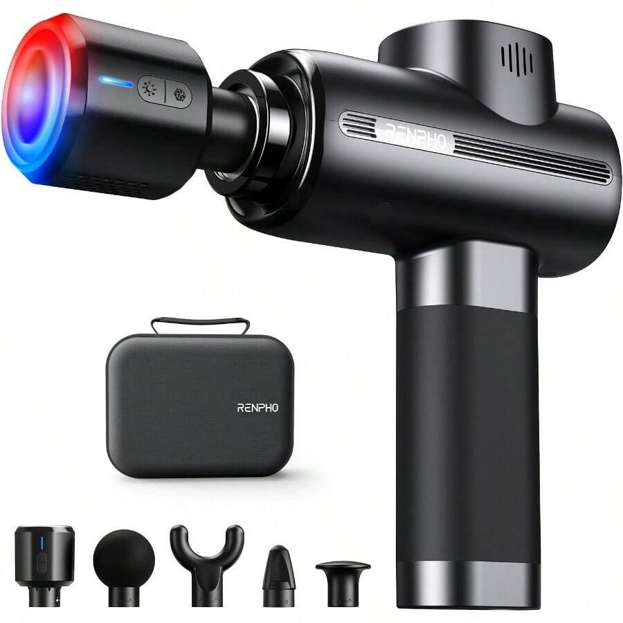 Thermacool Massage Gun Deep Tissue: Electric Muscle Massager With Heat And Cold Massage Gun Gifts For Men Dad Handheld Deep Tissue Gun With Carry Case Body Masajeador Active Heat - ActiveThermacool - View 1
