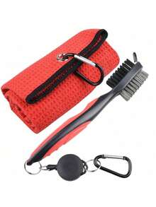 1 Set Golf Cleaning Kit - 40*60CM Golf Towel + Double-Sided Club Brush - One Size - View 8