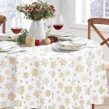 Kitchen Tablecloth - White-gold + 152.4 cm (Round) - View 4