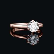 JewelryPalace Classic 0.5-2ct Round Cut Moissanite Solitaire Engagement Rings For Women, 14K White Yellow Rose Gold Plated 925 Sterling Silver Promise Ring, Simulated Diamond Anniversary Rings D-F VVS,RoseGoldPlated9 - 玫瑰金鍍層9 - 查看 4