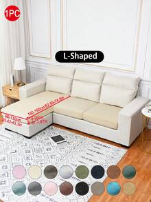 1 pieza Funda de cojín de sofá de peluche de zorro plateado gris oscuro, minimalista clásica, funda protectora decorativa a prueba de polvo de unicolor y elástica, adecuada para hotel, dormitorio, decoración de sala de estar, decoración de habitación, negro, gris claro, caqui, decoración de otoño, decoración de habitación, vuelta al colegio, útiles escolares