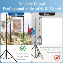 6.5x6.5ft Backdrop Support Stand Kit Adjustable Photography Studio Photo Background Support System With Carrying Bag And 4 Clips, For Parties, Photography, Projector Screen, Wedding, Decoration, Balloons - màu đen - Xem 9