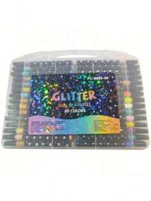 Set de 12/24/36/48/60 piezas de bolígrafos con purpurina, bolígrafos con punta de purpurina, lápices de purpurina a base de agua, lápices de purpurina metálica, rotuladores de pincel multicolor DIY, adecuados para garabatear, escribir, dibujar arte, manualidades con purpurina, cuadernos, regalos, marcadores fluorescentes, resaltadores, bolígrafos con tinta de estrellas de purpurina, bolígrafos con purpurina, rotuladores, bolígrafos perlados para estudiantes - Multicolor - Ver 13