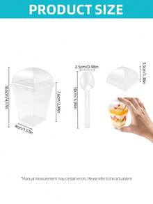 25 Pack 5 Oz Dessert Cups With Dome Lids And Spoons, Plastic Pudding Cups With Lids Mini Parfait Shooter Cups For Party Individual Banana Pudding Jello Yogurt Fruit Trifle - - - View 3