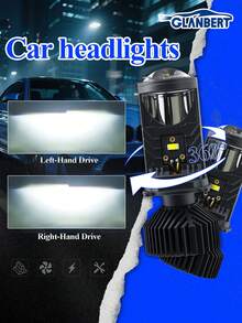 GLANBERT 2 piezas Lente de doble luz Y6D/Y8 H4 para faros de automóvil, opción disponible para conducción a la izquierda/derecha, faros delanteros de automóvil con proyección LED - Multicolor - Ver 3