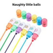 6 Peças Mini Canetas Marca-Texto Fluorescentes, Expressão Criativa, Canetas Marcadoras de Natal, Canetas Bolinhas Fofas e Alegres, Suprimentos Escolares, Presentes de Natal
