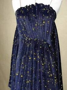 1pc Soft Stretchy Velvet Fabric - Blue, Star Pattern Design, Pre-Cut Size: 0.5 /1/2/3yards, Suitable For DIY Crafts, Tablecloths, Sofas, Toys, Curtains, Backdrops - Royal Blue - View 3
