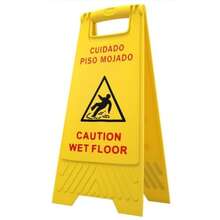 Letrero De Precaución Señalamiento Piso Mojado Amarillo - Amarillo - Ver 2