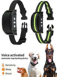Collare Per Cani USB Rechargeable Automatic Anti Bark Dog Training Collar With 7 Sensitivity Levels Static Shock Beep Modes Nylon Collar Ultrasonic Pet Barking Stopper Trainer Device For Dogs Pet Supplies Holiday Gifts Collare Cane  - Multicolor - View 11