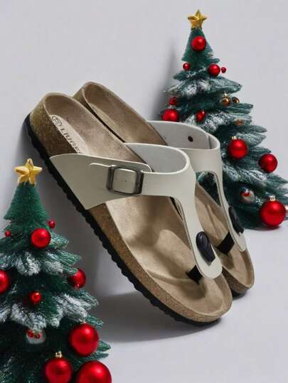 Korktofflor, Flip-flops, Unisex sommarstrandsandaler, Lämpliga för alla årstider