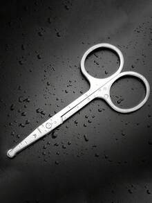 1pc Stainless Steel Round Head Nose Hair Trimmer, Eyelash Makeup Small Scissors, Beauty Grooming Tool