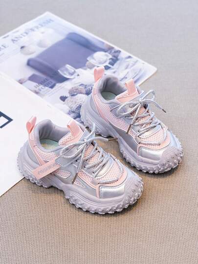 1 paire de chaussures de sport populaires pour enfants, nouvelles chaussures décontractées respirantes à semelle souple et antidérapante pour l'automne/l'hiver, pour garçons et filles, baskets