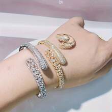 1 Set Snake-Shaped Bracelet & Ring Set, Elegant & Charming For Daily, Commute, Party, Wedding, Adjustable Design, Great Gift For Girlfriend, Best Friend - Multicolor - View 1