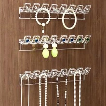 3 Packs Necklace Holder, Necklace Organizer Wall Mounted With 8 Hooks, For Hanging Jewelry, Bangles, Bracelets And Rings