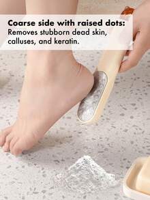 1 pieza Cepillo de acero inoxidable para pies, cepillo de doble cara con cerdas suaves de goma - Multicolor - Ver 5