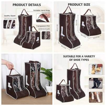 2 Pcs Boot Storage Bag, Plastic Tall Boot Bag, Shoe Bags Travel, Shoe Bags Tall Boot Storage, Boot Bags Cowboy Boots, Waterproof Dustproof Boot Bags Travel, Boot Bag Equestrian