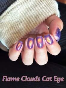 MISS SHAKA 10ml Esmalte de uñas de gel con efecto de ojo de gato, cristal de vidrio de alta densidad, color púrpura dorado, para el otoño y el invierno, para salón de uñas o uso en casa, súper brillante y blanqueador, suministros populares de arte de uñas