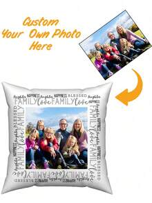 1 funda de almohada personalizada con retrato familiar, impresa por un solo lado para familiares, parejas, niños, mascotas y amigos. Decoración ideal para bodas, festivales, Día de la Madre, Día del Padre, Acción de Gracias, sala de estar, dormitorio, sofá, cama, etc. Funda de almohada para todas las estaciones, resistente, transpirable, ligera, lavable, divertida, linda, con amor, suave, cómoda, elegante, sencilla, personalizada, única, regalo ideal para él, regalo ideal para ella, él, ella, novio, novia, papá, mamá, familia, amigos, mascotas, hijo, hija, para aniversarios, para el Día de la Madre, para cumpleaños, para el Día de San Valentín, para graduaciones, para el Día del Padre, para el Día del Niño, para bodas, para el día de la inauguración de la casa, sofá, cama, coche, sala de té, dormitorio, baño, sala de estar, comedor. - Multicolor - Ver 12