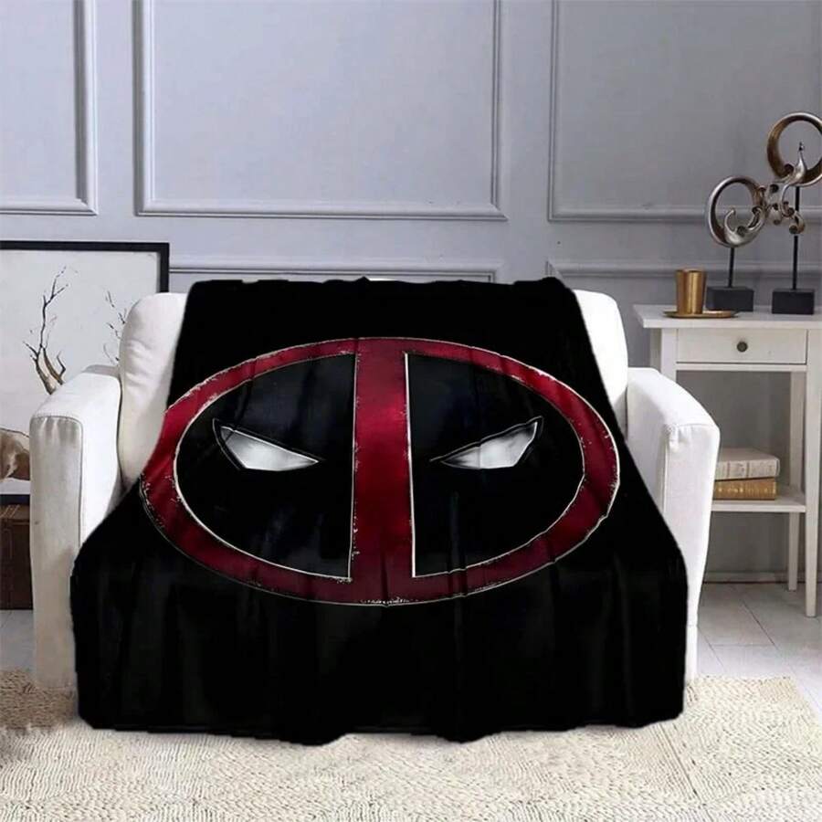 Deadpool Printed Blanket Ren Adult Blanket Soft And Warm Bedding For Bed Sofa Outdoor Travel Cover Blanket#Color_Style H,Size_75X95CM - màu đen - Xem 1