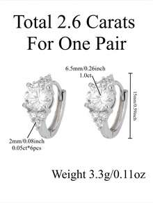 Classical Elegant Stud Earrings For Women Men Couple,5A Cubic Zirconia Stud Earrings,Retro And Unique Design,Classic Jewelry For Ladies Wife Groom,Christmas Thanksgiving Birthday New Year Gifts,Engagement Wedding Gifts For Couple Friend Bride - Silver - View 4