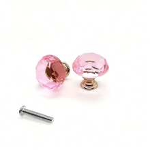 30mm Smooth Round Glass Cabinet Door Knobs/Pulls, Colorful Drawer Handles Suitable For Home, Cabinet, Drawers And Dresser, With Screws - Multicolor - View 7