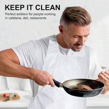 Disposable White Plastic Poly Apron 46 X 28 For Kitchen And Food Service Use Lightweight Waterproof Durable Protection For Cooking Baking And Food Preparation Scenarios Ideal For Commercial Kitchens Cafeterias Catering Events And Home Use - 100裝 - 查看 4