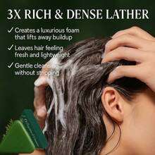 Barra de champú triangular con hoja de tuya y hierba de Usman, hidratante, suavizante, limpia el cuero cabelludo, previene el encrespamiento y la rotura, nutre profundamente el cabello, apta para uso al aire libre, viajes y lavado en casa, ideal para hombres y mujeres con problemas de cabello, regalo de Navidad y vacaciones