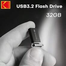 Kodak 柯达 USB3.2 闪存盘 128GB 迷你 U 盘 32GB 64GB K113 金属 U 盘 适用于 PC 手机 - 黑色 - 查看 12
