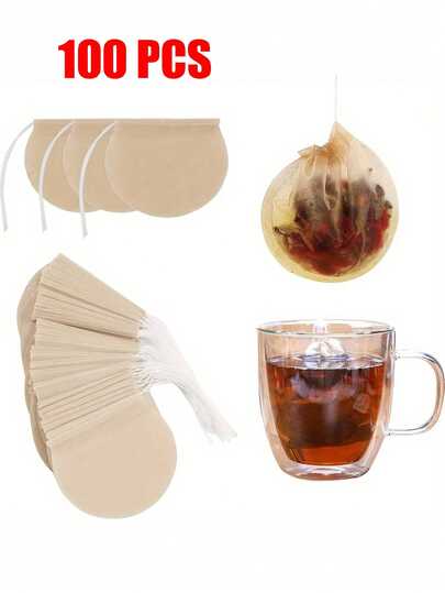 10/20/50/100 Pieces Per Pack; One-Time Use Tea Filter Bag With Round Drawstring Design; Tea Bag Filter Bag