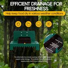 KIYIWANSS Metal Squirrel Feeder Picnic Table With Ventilation, Outdoor Squirrel And Chipmunk Feeder With Corn Cob Holder, Easy To Install On Tree Or Fence - Green - View 6