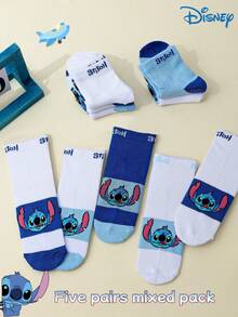 Disney 1/5/10双装卡通可爱个性化儿童袜子，时尚休闲舒适透气防臭吸湿学生袜，实用时尚，图案吸汗，多功能低帮袜，适合日常穿着，返校季和节日礼物，圣诞新袜，邻居追逐链接 - 彩色 - 查看 14